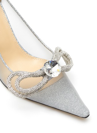 Detail View - Click To Enlarge - MACH & MACH - Swarovski Crystal Embellished Double Bow Tulle Pumps