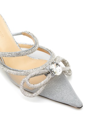Detail View - Click To Enlarge - MACH & MACH - Swarovski Crystal Embellished Double Bow Tulle Mules