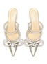 Detail View - Click To Enlarge - MACH & MACH - Double Bow Swarovski Crystal Adorned Strap Transparent Mules