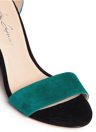 Detail View - Click To Enlarge - ISA TAPIA - 'Astor' stud colourblock suede sandals