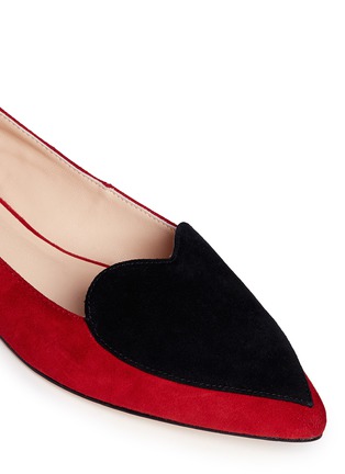 Detail View - Click To Enlarge - ISA TAPIA - 'Clement' suede heart skimmer flats