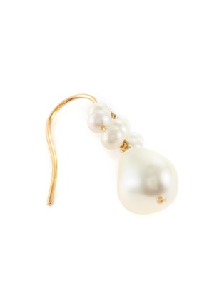Detail View - Click To Enlarge - POPPY FINCH - Flower Pearl Baroque Dangle Earrings