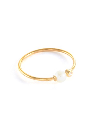 Detail View - Click To Enlarge - POPPY FINCH - Baby Pearl Diamond 14k Gold Ring