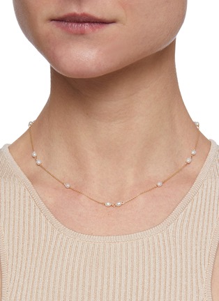 Figure View - Click To Enlarge - POPPY FINCH - Freshwater Keshi Pearl Space Necklace