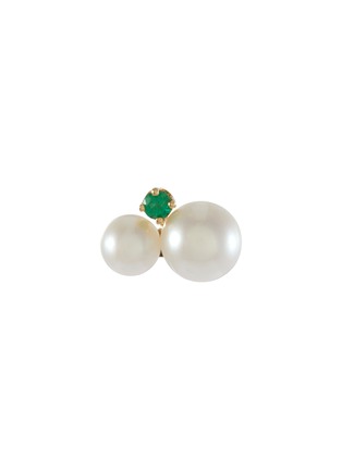 Main View - Click To Enlarge - POPPY FINCH - Pearl Emerald Stud Earrings