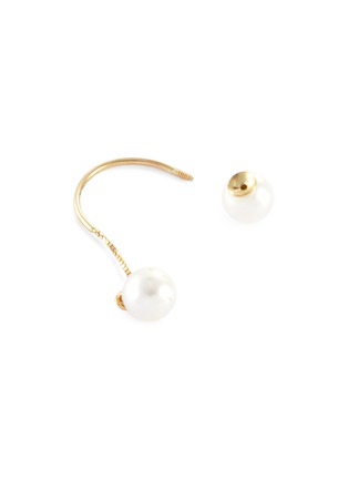 Detail View - Click To Enlarge - POPPY FINCH - Double Pearl Threader 14k Gold Earrings