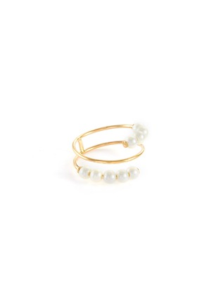 Main View - Click To Enlarge - POPPY FINCH - Double Baby Pearl 14k Gold Spiral Ring