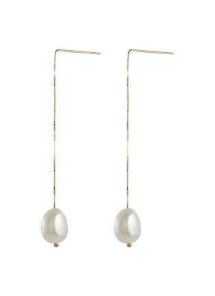 Main View - Click To Enlarge - POPPY FINCH - Baroque Pearl Threader 14k Gold Earrings