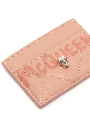 Detail View - Click To Enlarge - ALEXANDER MCQUEEN - Skull Graffiti Leather Cardholder