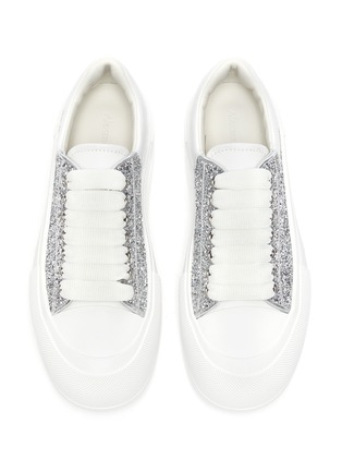 Detail View - Click To Enlarge - ALEXANDER MCQUEEN - Deck Plimsoll' Low Top Leather Sneakers
