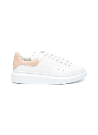 Main View - Click To Enlarge - ALEXANDER MCQUEEN - Oversized Sneakers' in Leather with Croc-embossed Heel Tab