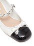 Detail View - Click To Enlarge - MIU MIU - Chained Strap Constrasting Toe Cap Heeled Mary Jane Shoes