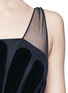Detail View - Click To Enlarge - VALENTINO GARAVANI - Stripe appliqué mesh tulle gown