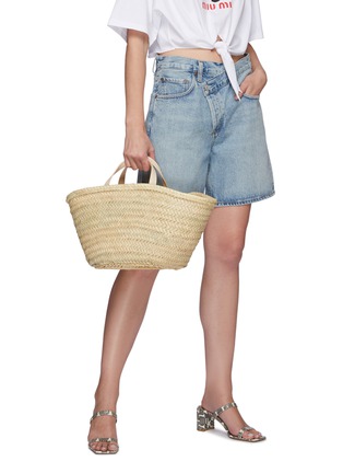 Figure View - Click To Enlarge - OLGA GODOY - Small Top Handle Raffia Basket Bag