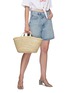 Figure View - Click To Enlarge - OLGA GODOY - Small Top Handle Raffia Basket Bag