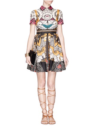 Detail View - Click To Enlarge - VALENTINO GARAVANI - Floral patchwork print silk dress
