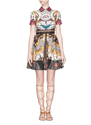 Main View - Click To Enlarge - VALENTINO GARAVANI - Floral patchwork print silk dress