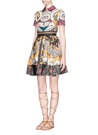 Figure View - Click To Enlarge - VALENTINO GARAVANI - Floral patchwork print silk dress