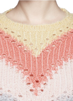 Detail View - Click To Enlarge - VALENTINO GARAVANI - Pastel chevron rainbow sweater