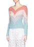 Front View - Click To Enlarge - VALENTINO GARAVANI - Pastel chevron rainbow sweater