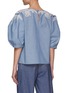 Back View - Click To Enlarge - CAROLINA HERRERA - EMBROIDERY PUFFED SHORT SLEEVES BLOUSE