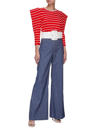 Figure View - Click To Enlarge - CAROLINA HERRERA - BOOT CUT FLY FRONT PANTS