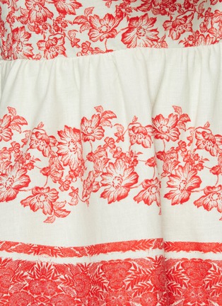 Detail View - Click To Enlarge - ALICE & OLIVIA - Melvina' Tie Front Porcelain Floral Print Babydoll Dress