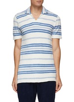 TRENT' ROCHELLE TOWELLING STRIPED POLO 