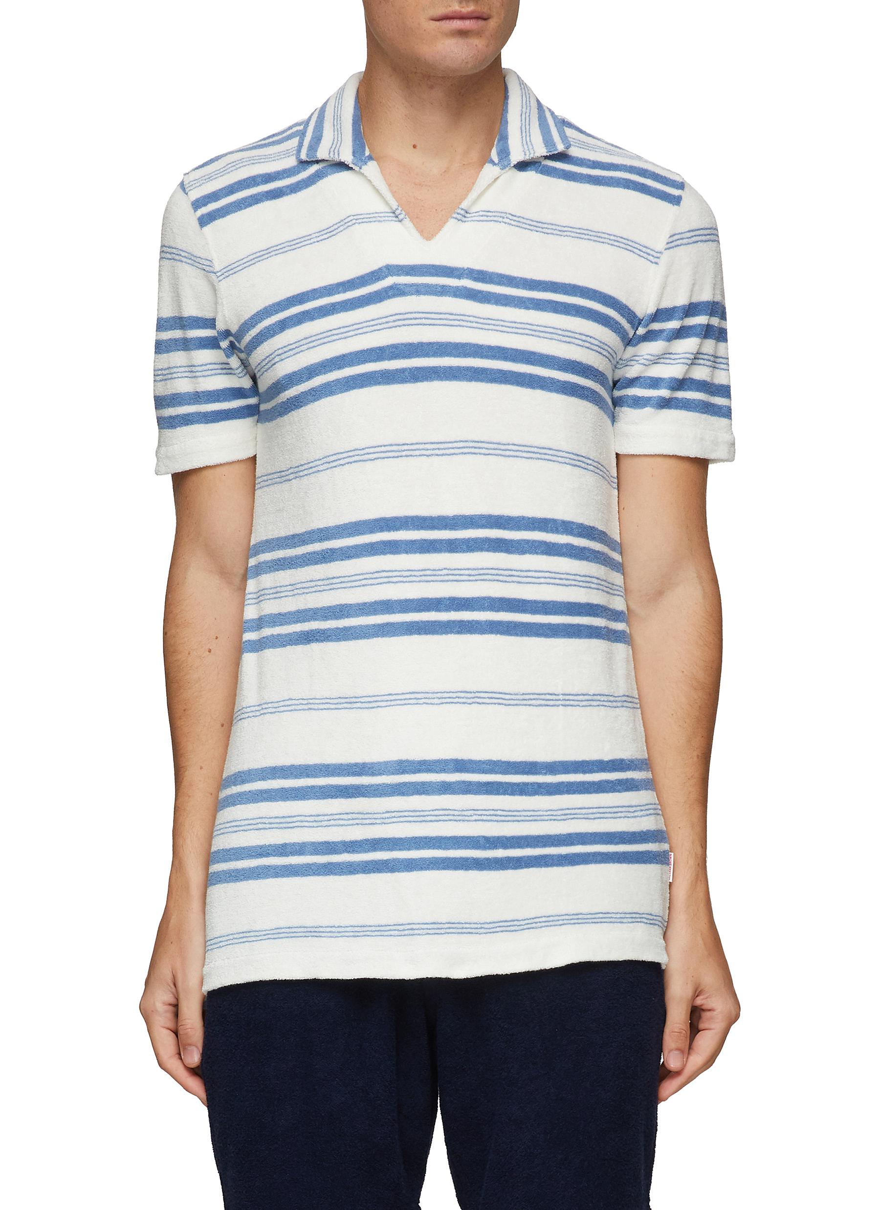 TRENT' ROCHELLE TOWELLING STRIPED POLO 