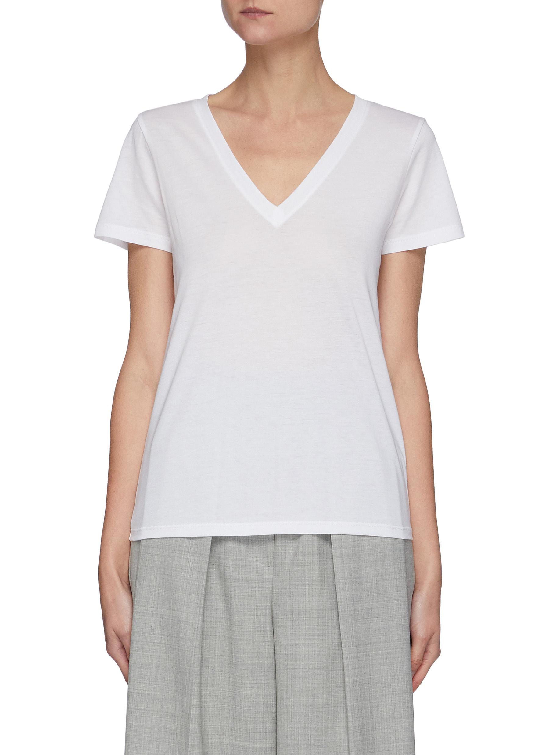 VINCE | Essential V-neck Pima Cotton T 