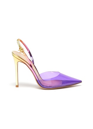 Main View - Click To Enlarge - GIANVITO ROSSI - Ribbon D'Orsay' Gradient PVC Leather Slingback Pumps