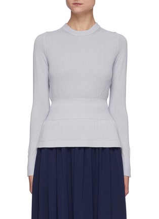 Main View - Click To Enlarge - 3.1 PHILLIP LIM - Gather Waist Cotton Blend Knit Sweater