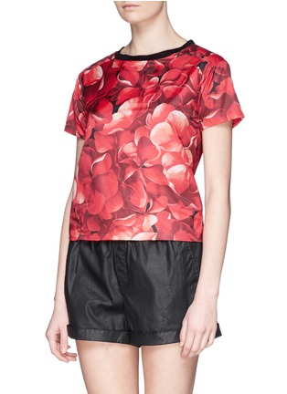 Front View - Click To Enlarge - MONCLER - Flower print nylon top