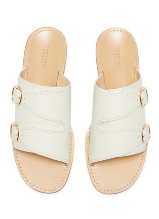 Detail View - Click To Enlarge - GABRIELA HEARST - Tom' Double Rose Gold Toned Buckle Leather Flat Slides