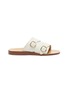 Main View - Click To Enlarge - GABRIELA HEARST - Tom' Double Rose Gold Toned Buckle Leather Flat Slides