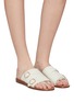 Figure View - Click To Enlarge - GABRIELA HEARST - Tom' Double Rose Gold Toned Buckle Leather Flat Slides