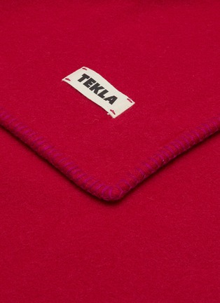 Detail View - Click To Enlarge - TEKLA - Pure New Wool Blanket – Dark Magenta