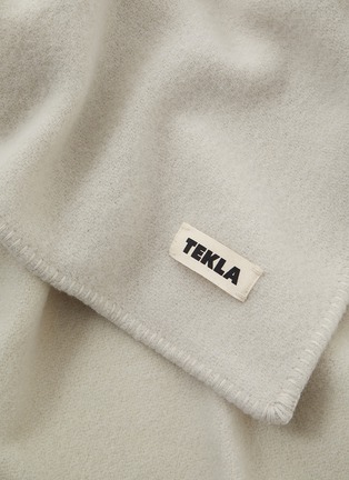 Detail View - Click To Enlarge - TEKLA - Pure New Wool Blanket – Silver Green