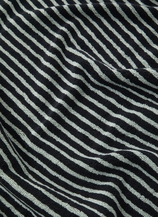 Detail View - Click To Enlarge - TEKLA - Striped Organic Cotton Terry Bath Sheet – Black/Mint