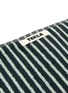 Detail View - Click To Enlarge - TEKLA - Striped Organic Cotton Terry Hand Towel – Black/Mint