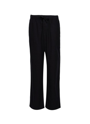 Main View - Click To Enlarge - TEKLA - Medium Organic Cotton Flannel Pyjama Pants – Black