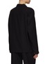Back View - Click To Enlarge - TEKLA - Large Organic Cotton Flannel Pyjama Top – Black