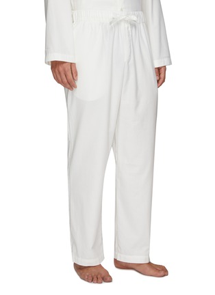 Detail View - Click To Enlarge - TEKLA - Small Organic Cotton Flannel Pyjama Pants – Cream White