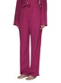 Front View - Click To Enlarge - TEKLA - Small Organic Cotton Flannel Pyjama Pants – Grape