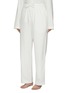 Front View - Click To Enlarge - TEKLA - Large Organic Cotton Flannel Pyjama Pants – Cream White
