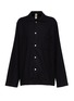 Main View - Click To Enlarge - TEKLA - Medium Organic Cotton Flannel Pyjama Top – Black
