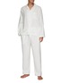 Detail View - Click To Enlarge - TEKLA - Large Organic Cotton Flannel Pyjama Top – Cream White