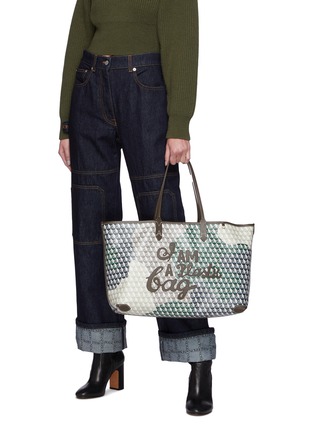 Figure View - Click To Enlarge - ANYA HINDMARCH - I Am A Plastic Bag' Logo Camouflage Recycle Canvas Tote