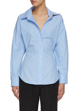 Main View - Click To Enlarge - T BY ALEXANDER WANG - Deconstructed Spread Collar Cotton Shirt