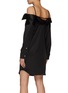 Back View - Click To Enlarge - T BY ALEXANDER WANG - Off-shoulder Scrunchie Strap Shirt Dress
